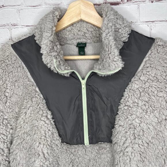Wild Fable Grey Quarter Zip Pullover Sherpa Jacket Womens Medium - Picture 7 of 9